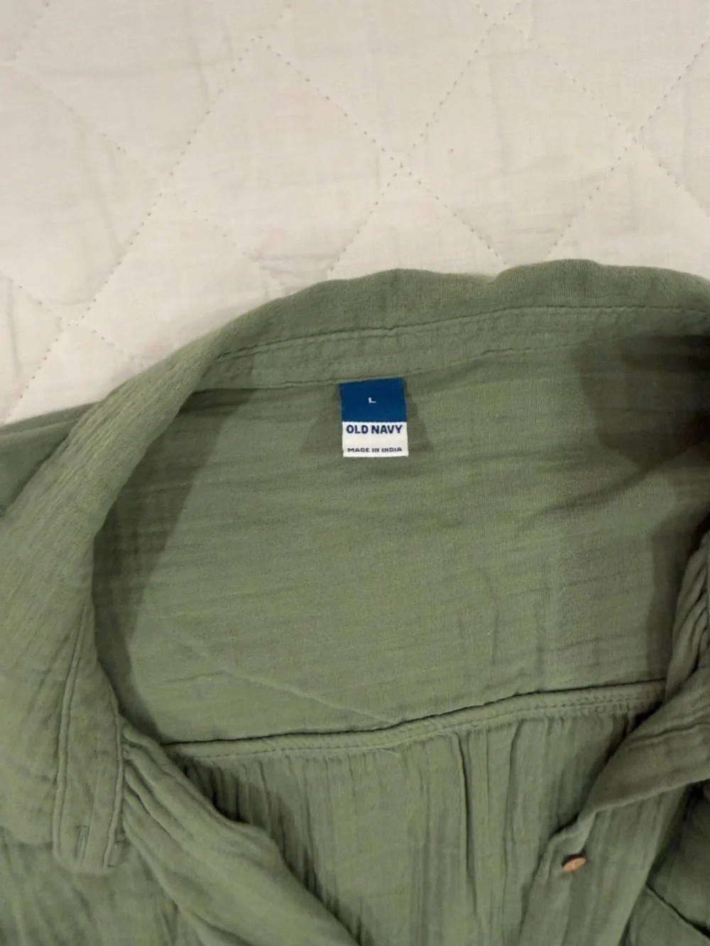 Olive Green Two-Piece Gauze Lounge Set - Picture 6 of 7